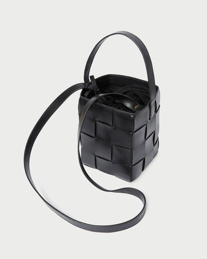 Women Loeffler Randall Laith Black Leather Bucket Bag