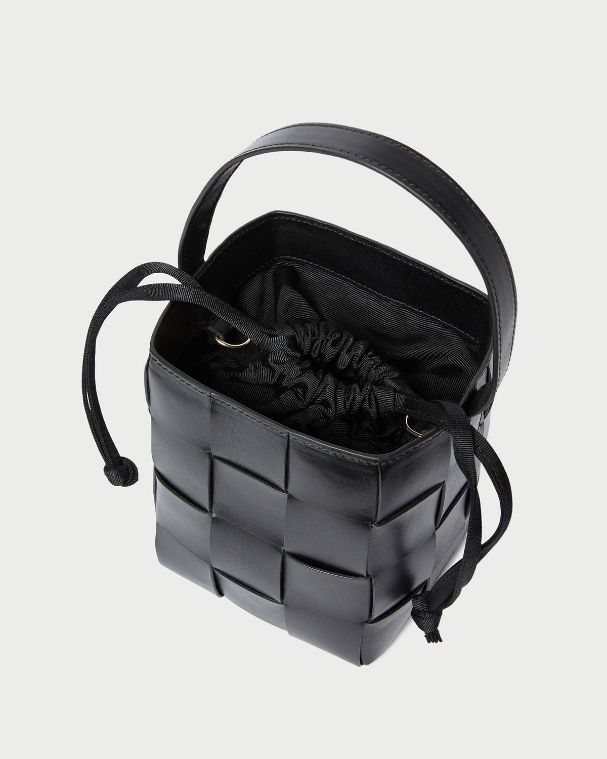 Women Loeffler Randall Laith Black Leather Bucket Bag