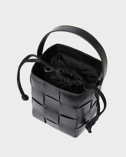 Women Loeffler Randall Laith Black Leather Bucket Bag