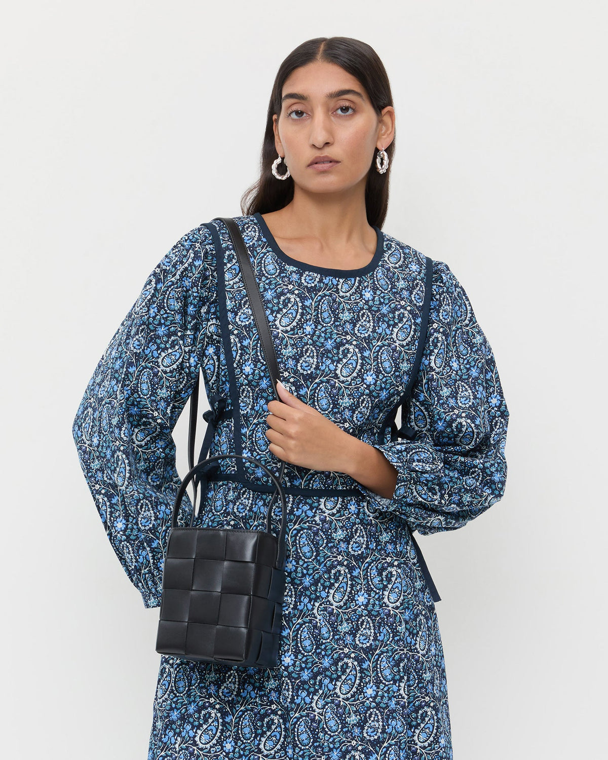Women Loeffler Randall Laith Black Leather Bucket Bag