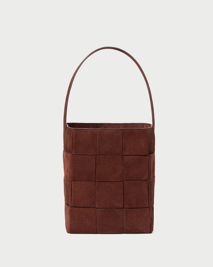 Women Loeffler Randall Laith Espresso Suede Bucket Bag