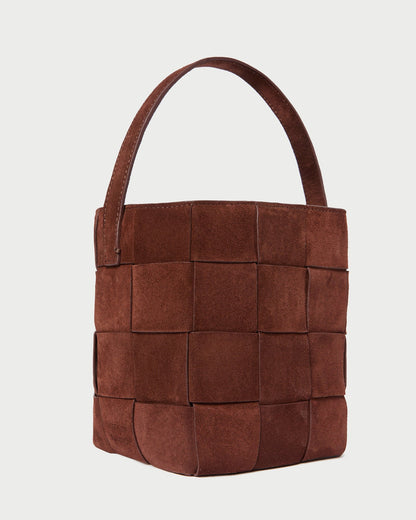 Women Loeffler Randall Laith Espresso Suede Bucket Bag