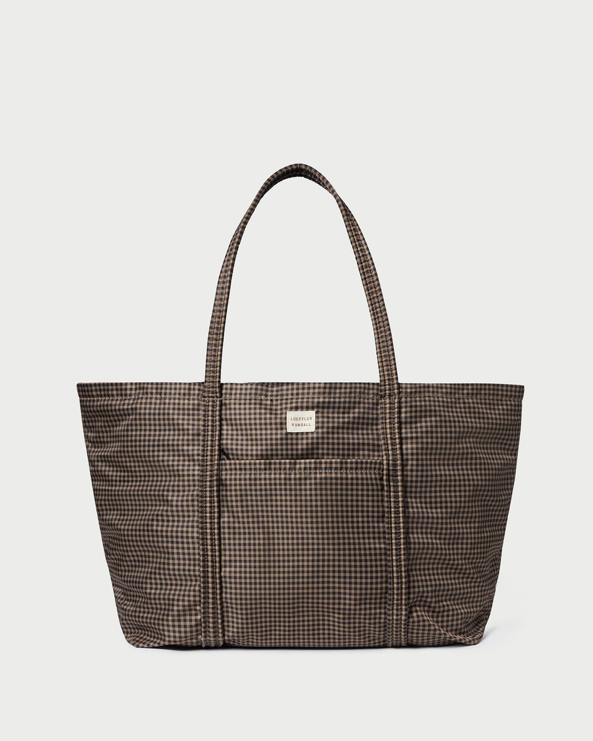 Women Loeffler Randall Dina Brown/Black Check Travel Tote