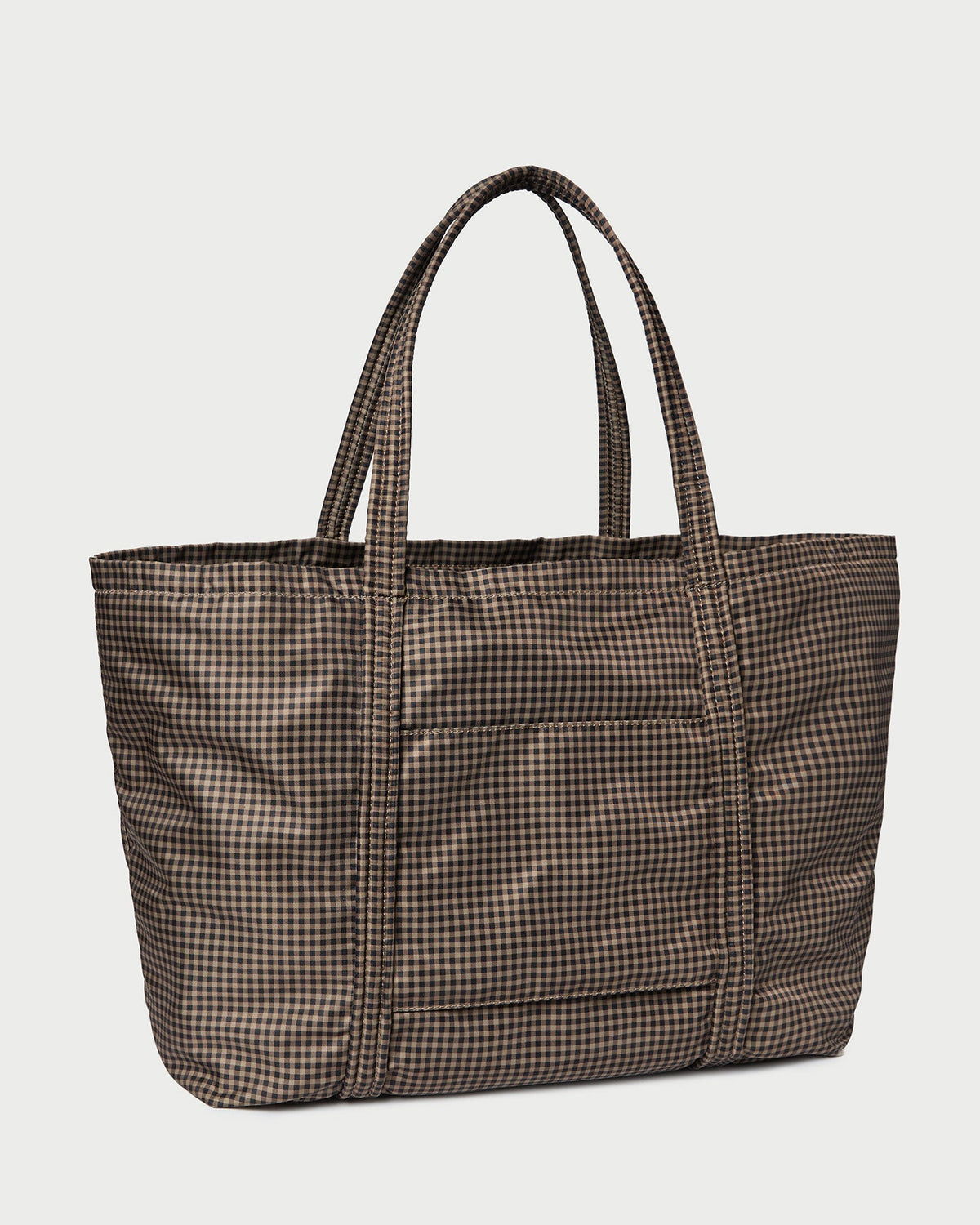 Women Loeffler Randall Dina Brown/Black Check Travel Tote