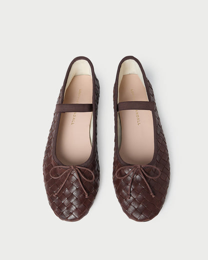 Women Loeffler Randall Leonie Espresso Woven Ballet Flat