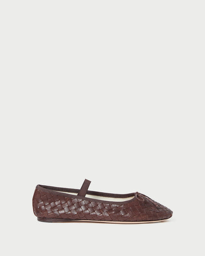 Women Loeffler Randall Leonie Espresso Woven Ballet Flat