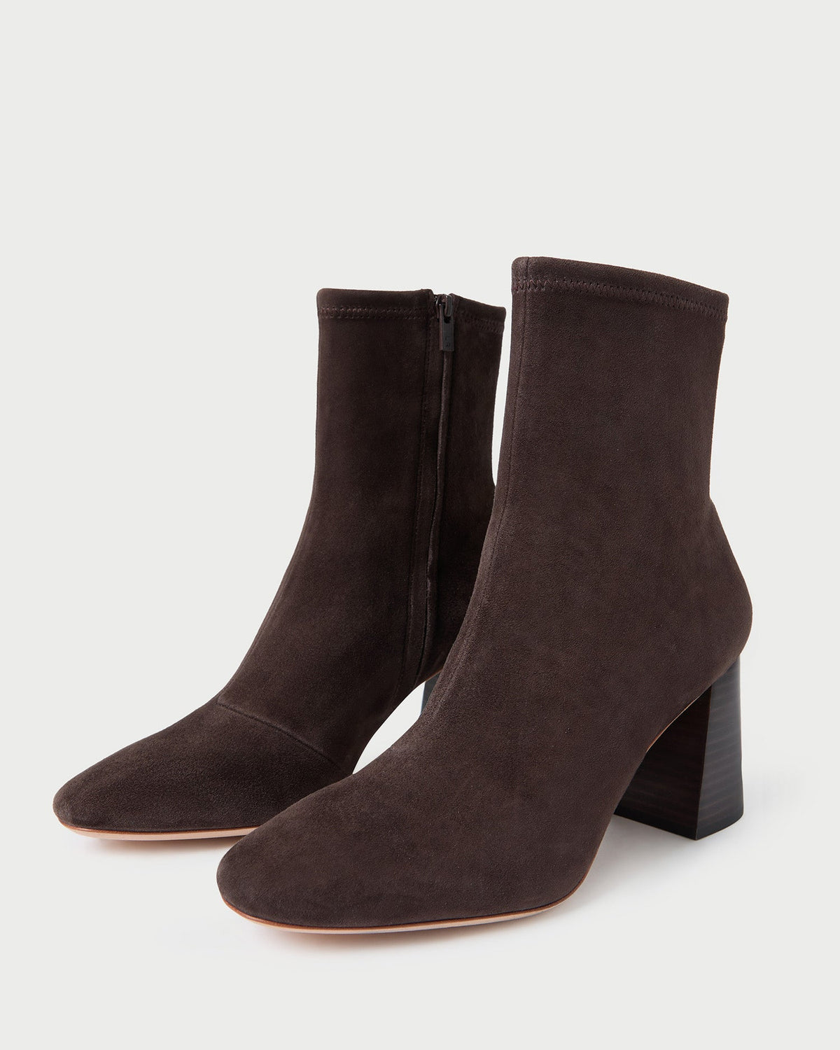 Women Loeffler Randall Elise Brown Suede Stretch Bootie
