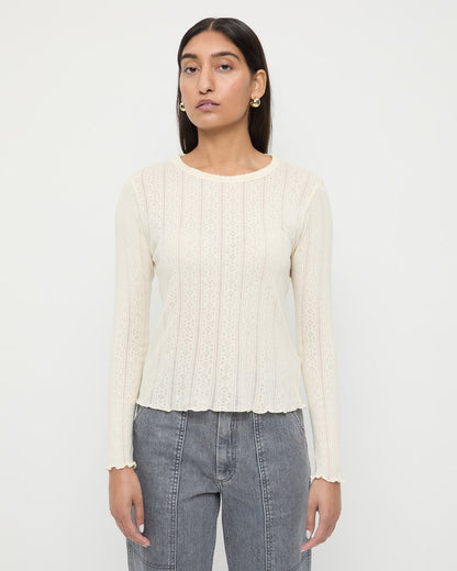 Women Loeffler Randall Lolo Pointelle Long-Sleeve Tee