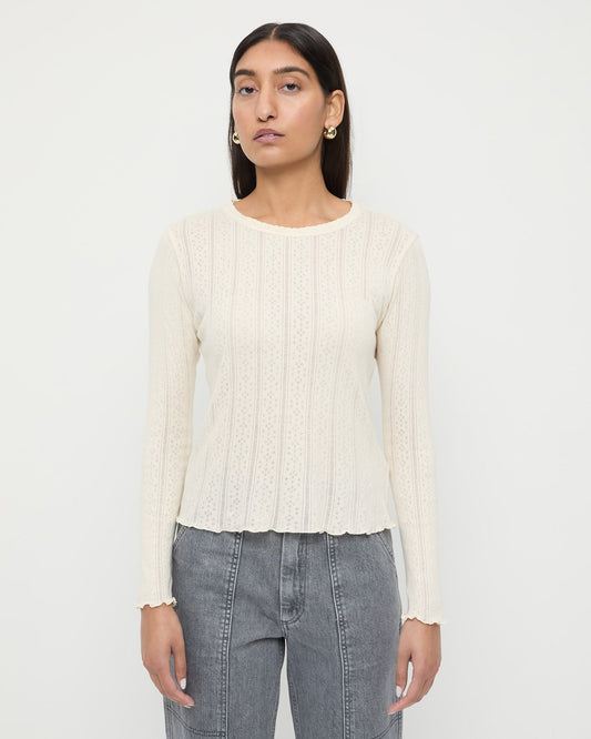 Women Loeffler Randall Lolo Pointelle Long-Sleeve Tee