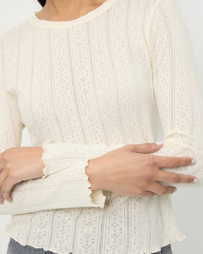 Women Loeffler Randall Lolo Pointelle Long-Sleeve Tee