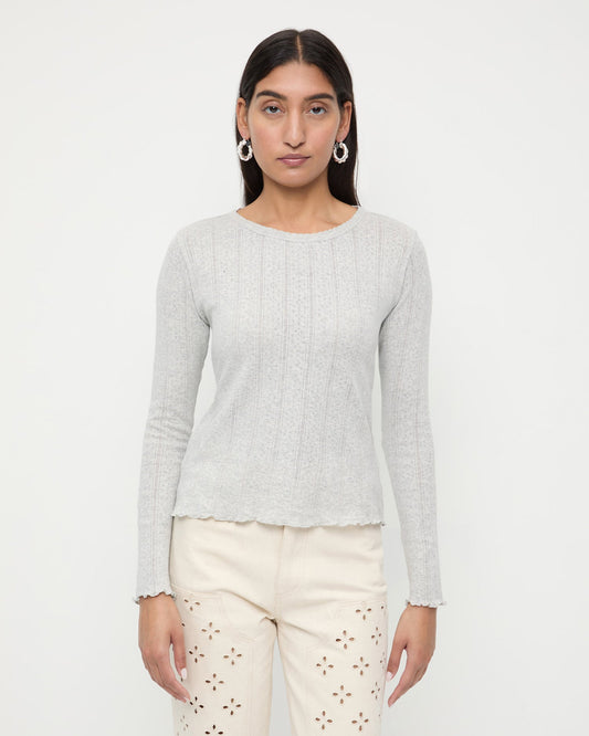 Women Loeffler Randall Lolo Pointelle Long-Sleeve Tee