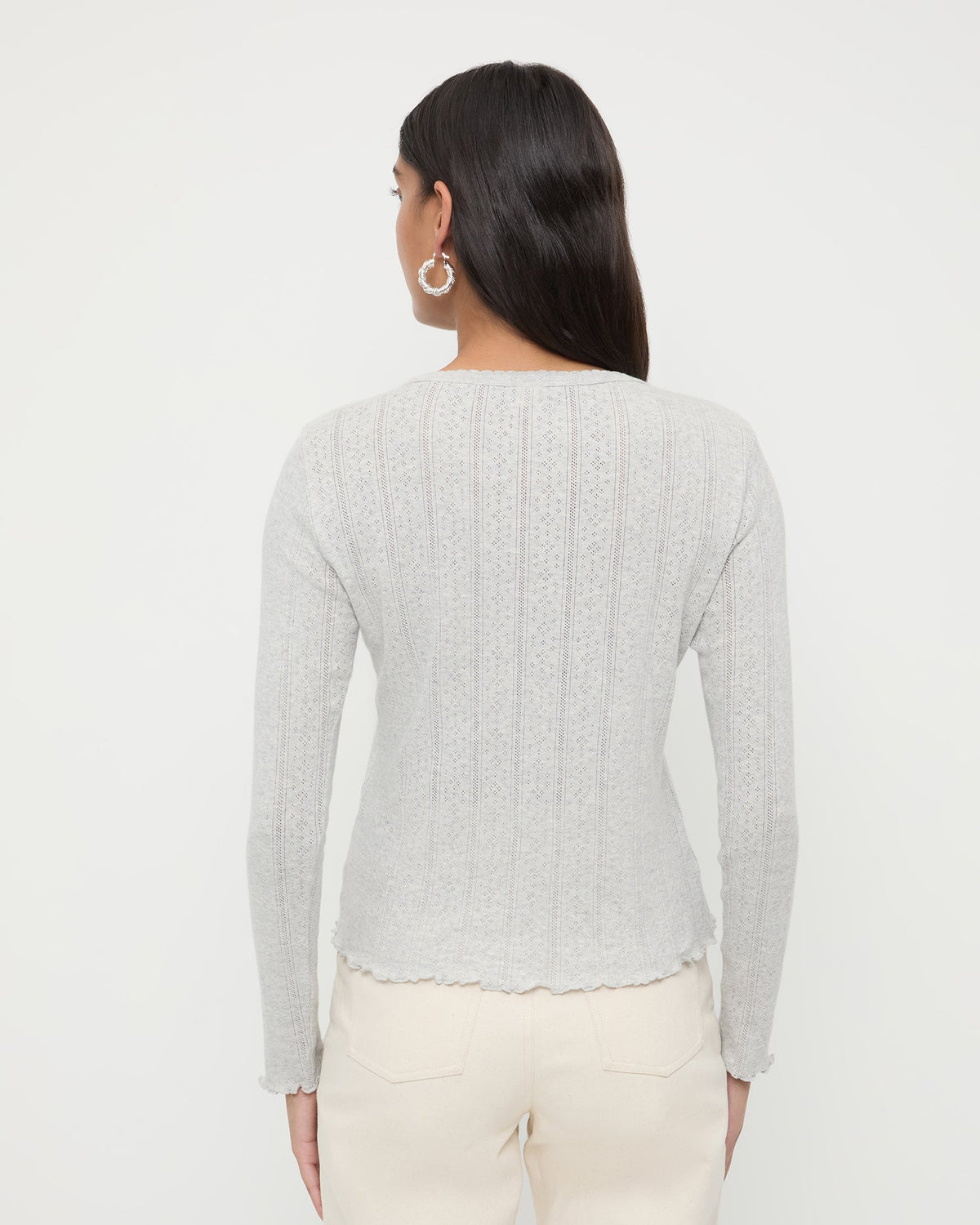 Women Loeffler Randall Lolo Pointelle Long-Sleeve Tee