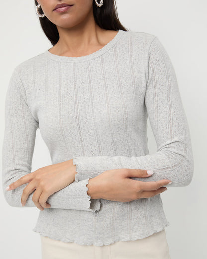 Women Loeffler Randall Lolo Pointelle Long-Sleeve Tee