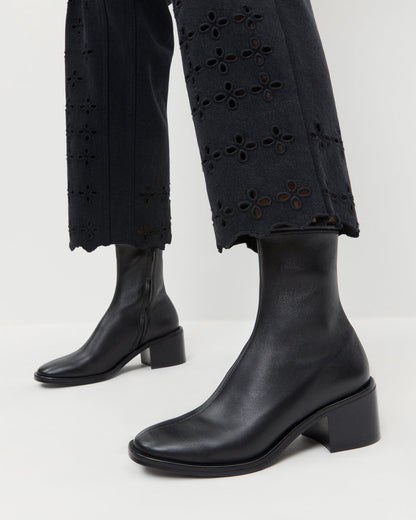 Women Loeffler Randall Roxy Black Leather Ankle Bootie