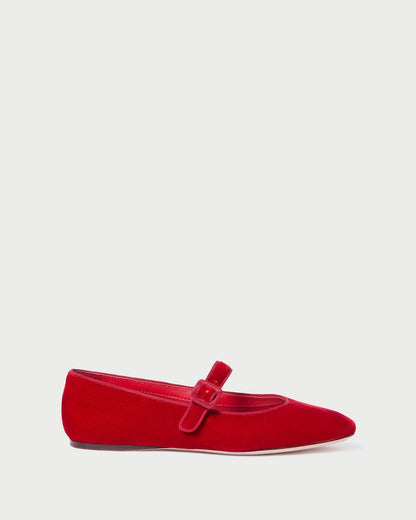 Women Loeffler Randall Ginger Red Velvet Mary Jane