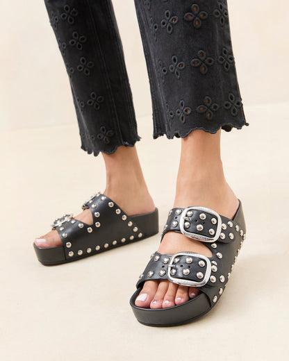 Women Loeffler Randall Jack Black Studded Sandal