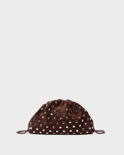 Women Loeffler Randall Bailey Espresso/Silver Dome Clutch