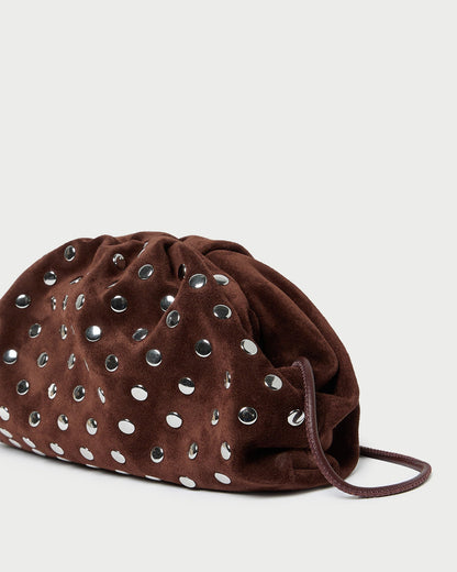 Women Loeffler Randall Bailey Espresso/Silver Dome Clutch