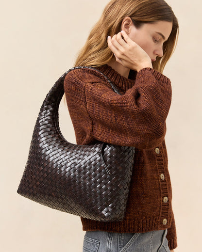 Women Loeffler Randall Willow Chocolate Woven Hobo Bag