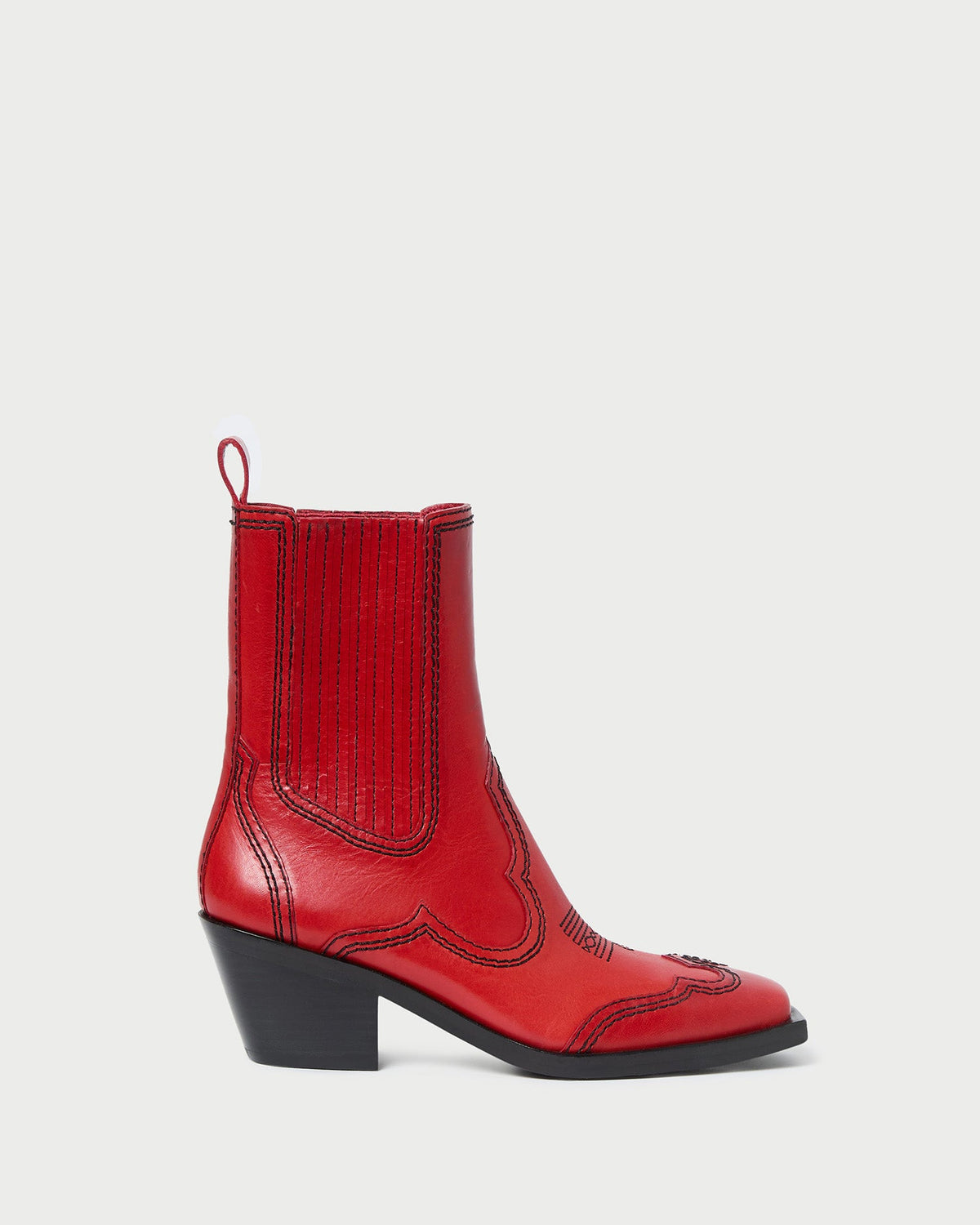 Women Loeffler Randall Agnes Red Leather Western Boot