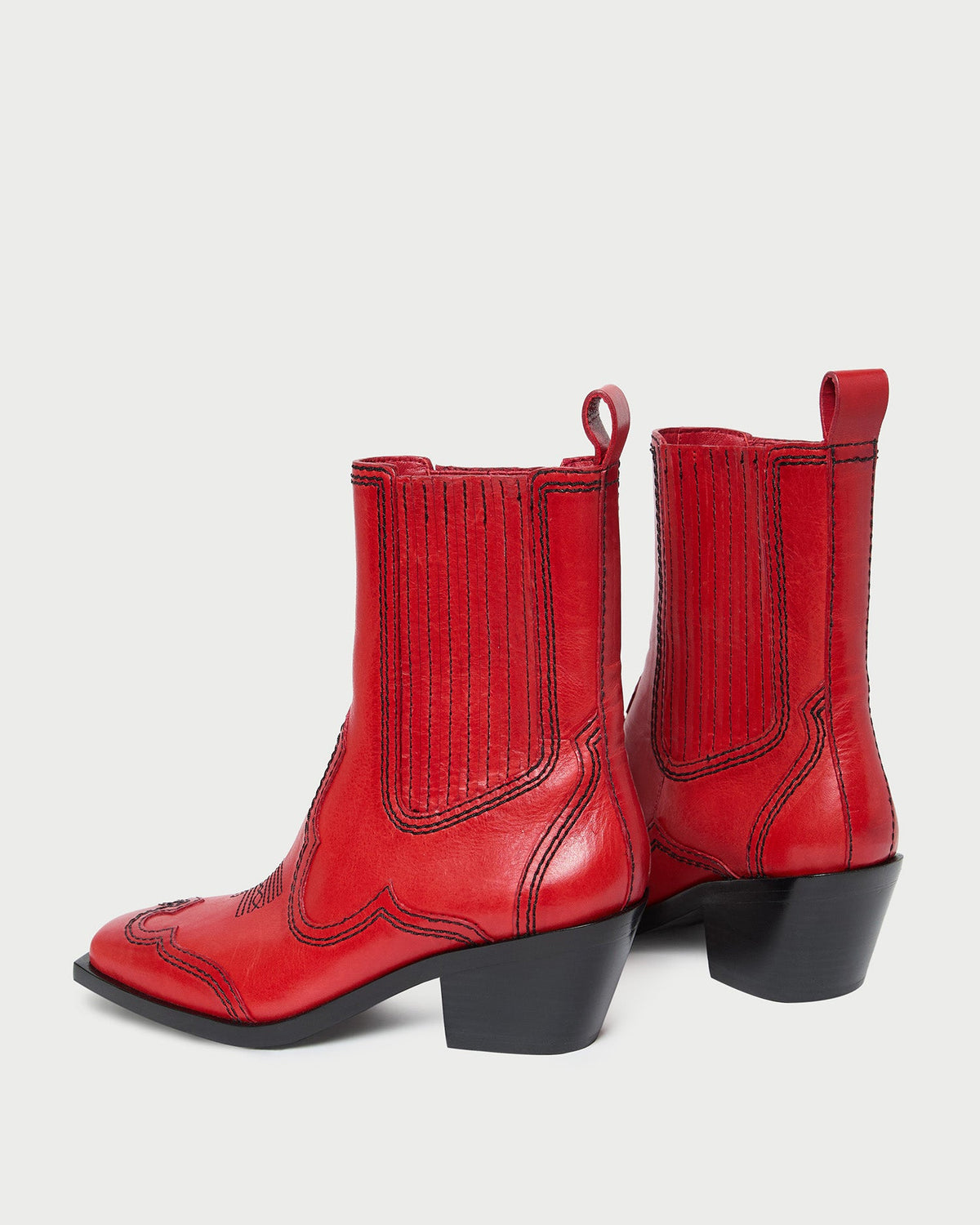 Women Loeffler Randall Agnes Red Leather Western Boot