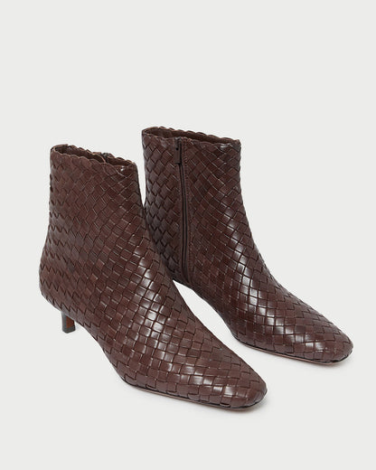 Women Loeffler Randall Marcella Espresso Woven Ankle Boot