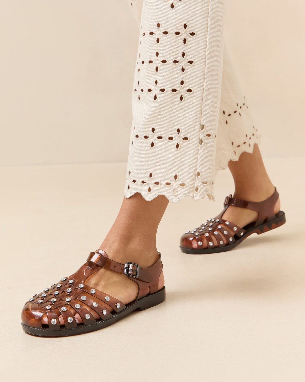 Women Loeffler Randall Rhys Brown Jelly Sandal