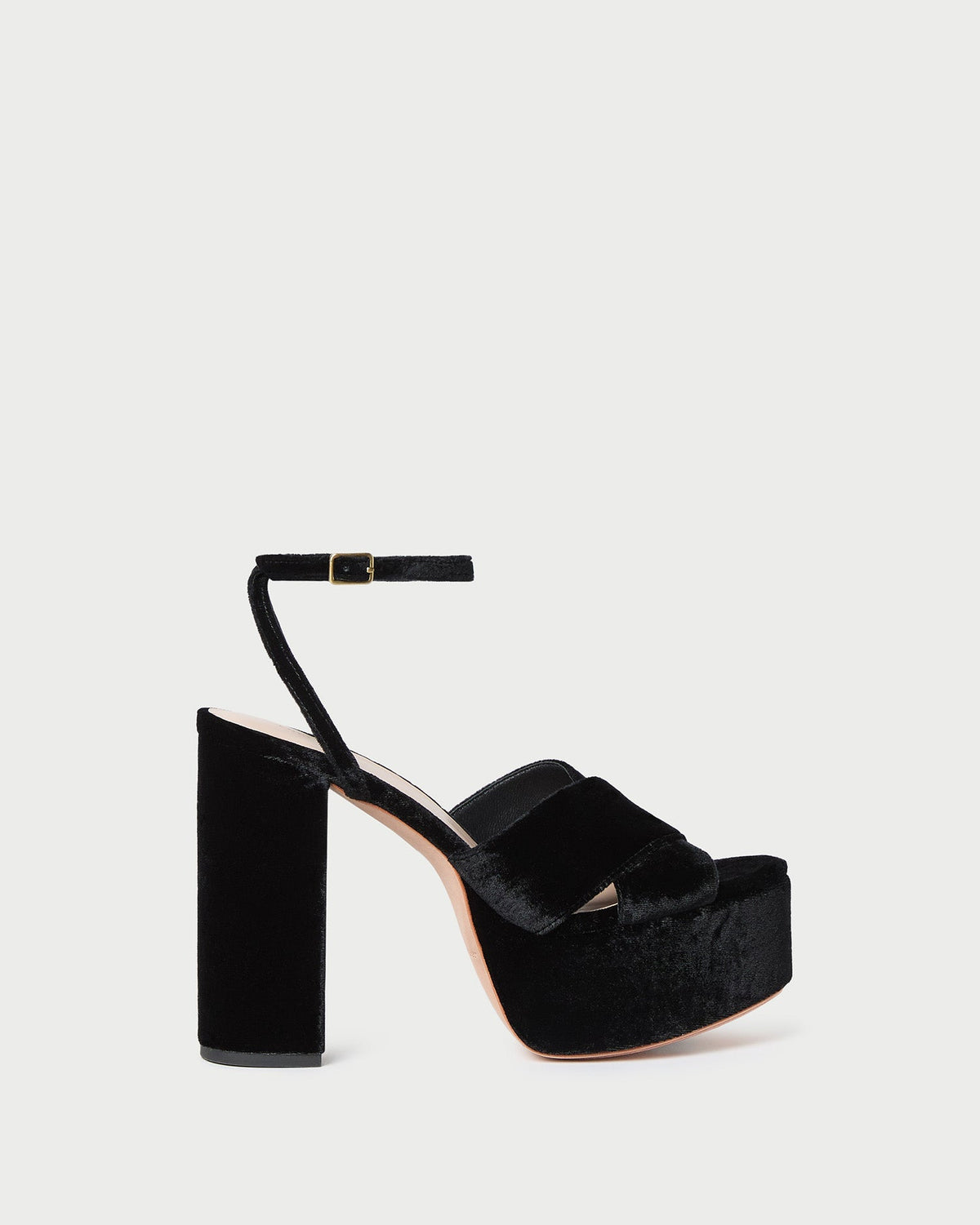 Women Loeffler Randall Loretta Black Velvet Platform Sandal