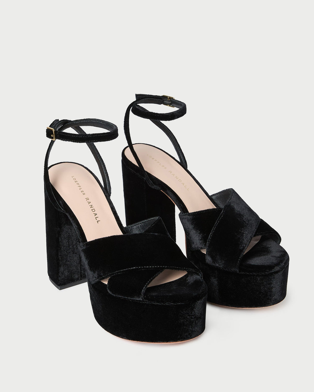 Women Loeffler Randall Loretta Black Velvet Platform Sandal