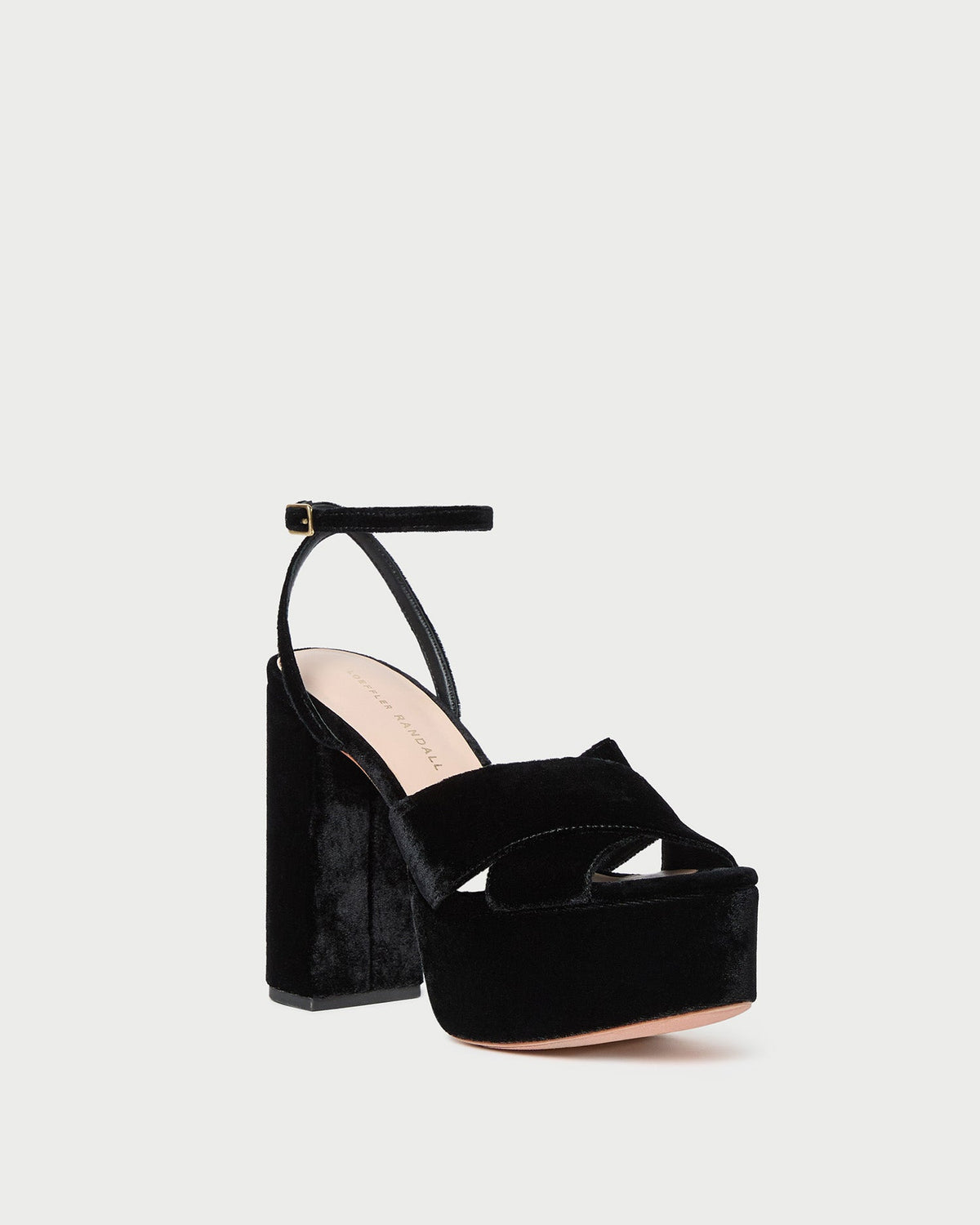 Women Loeffler Randall Loretta Black Velvet Platform Sandal