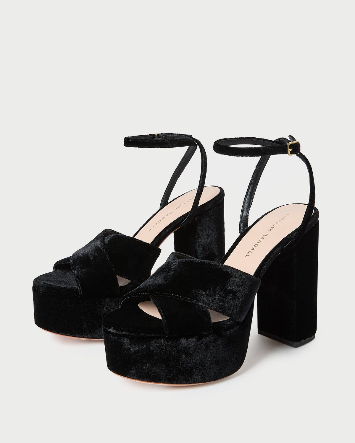 Women Loeffler Randall Loretta Black Velvet Platform Sandal