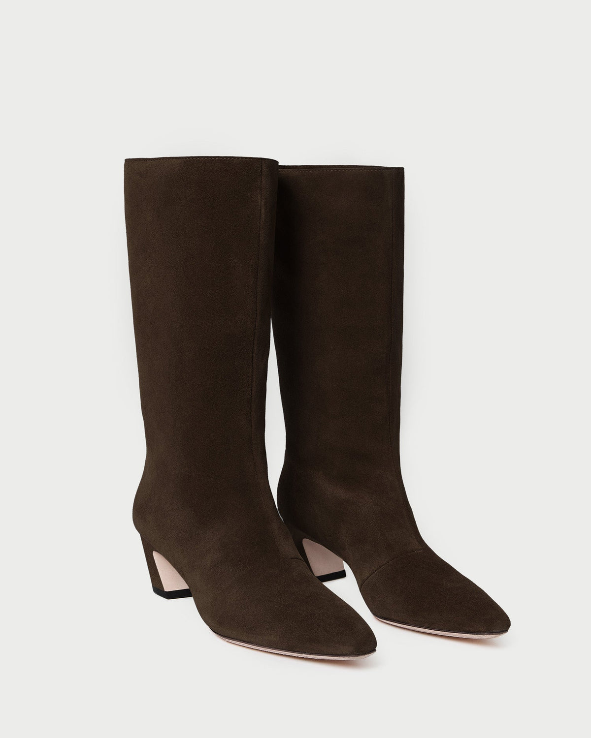 Women Loeffler Randall Cleo Brown Suede Mid-Calf Boot