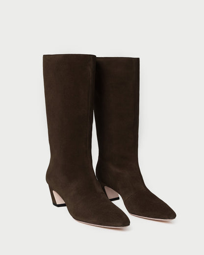 Women Loeffler Randall Cleo Brown Suede Mid-Calf Boot