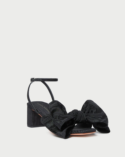 Women Loeffler Randall Carmen Black Moiré Bow Sandal