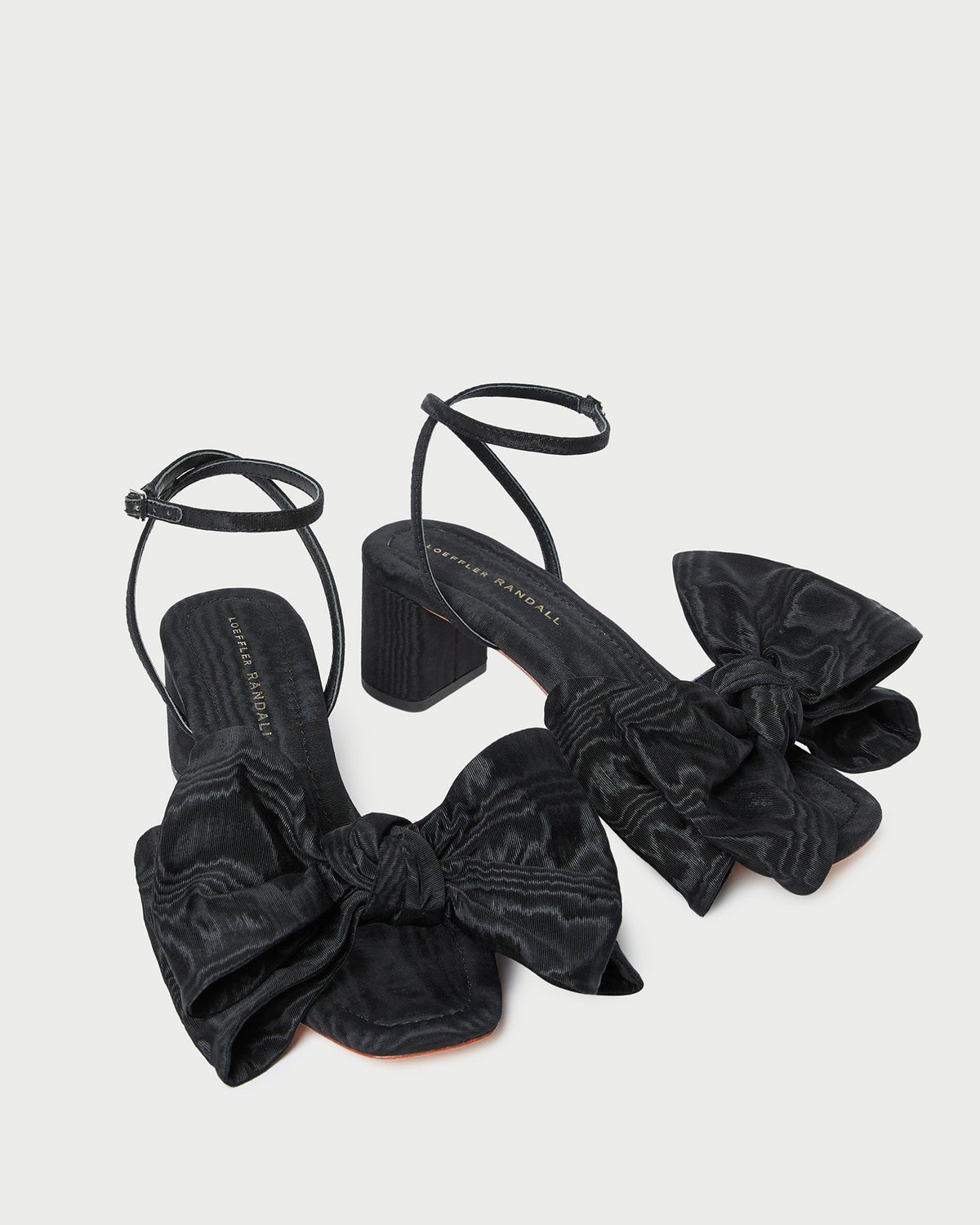 Women Loeffler Randall Carmen Black Moiré Bow Sandal