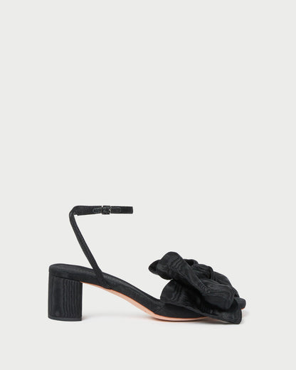 Women Loeffler Randall Carmen Black Moiré Bow Sandal