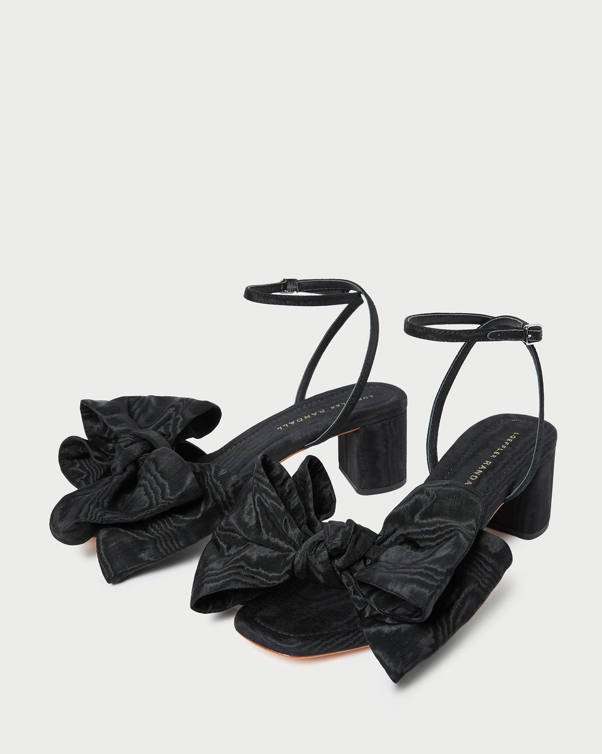 Women Loeffler Randall Carmen Black Moiré Bow Sandal