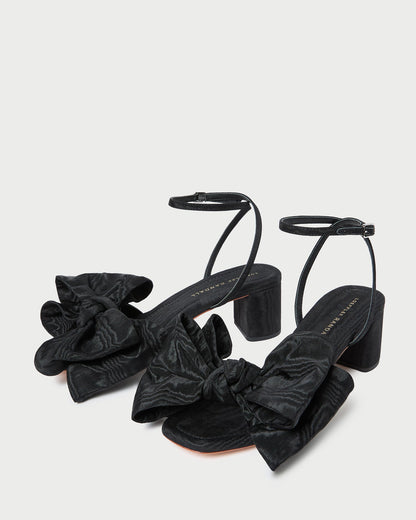 Women Loeffler Randall Carmen Black Moiré Bow Sandal