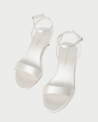 Women Loeffler Randall Alice Cream Satin Sandal