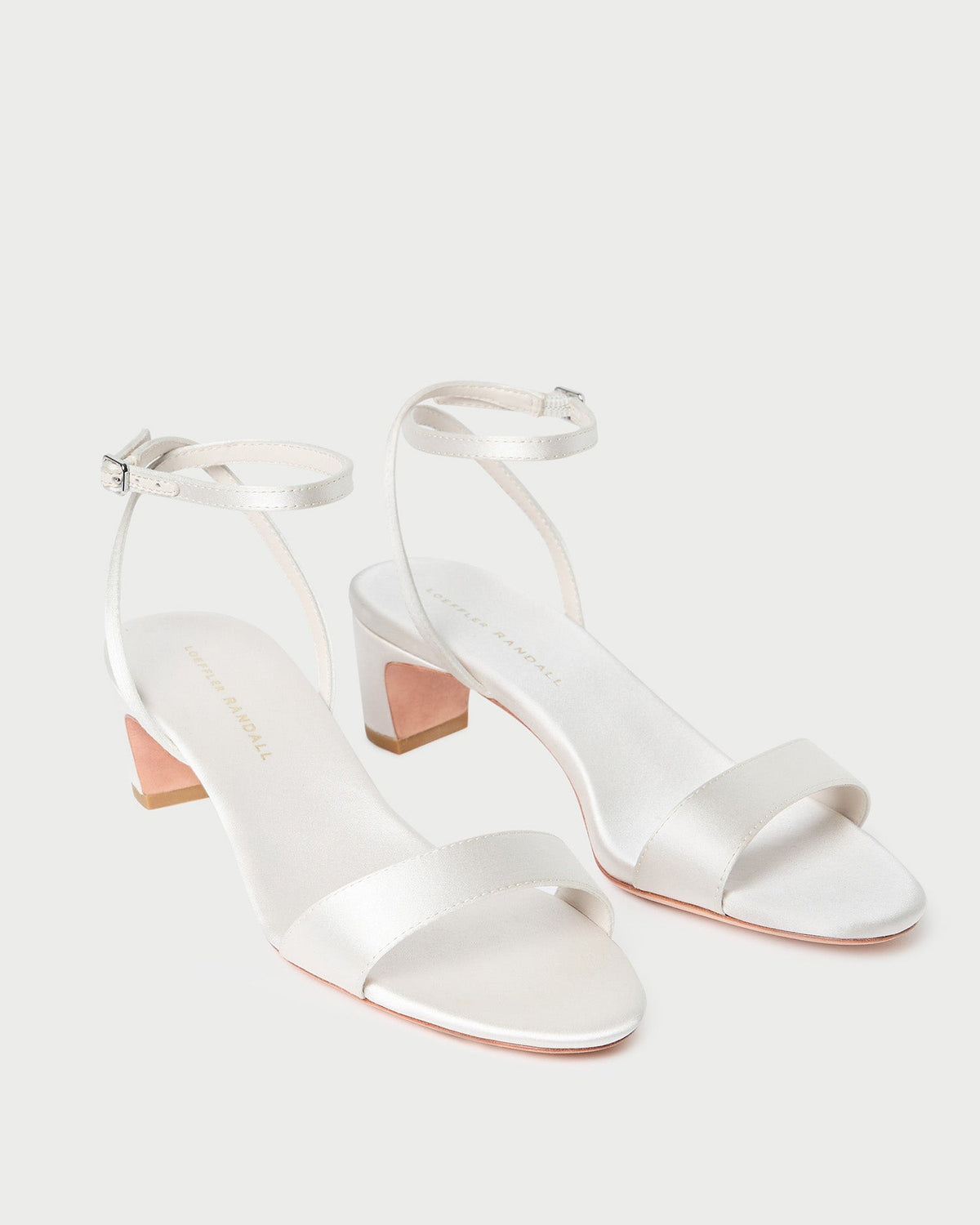 Women Loeffler Randall Alice Cream Satin Sandal