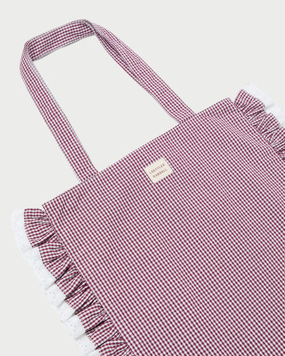 Women Loeffler Randall Justine Maroon Ruffle Tote