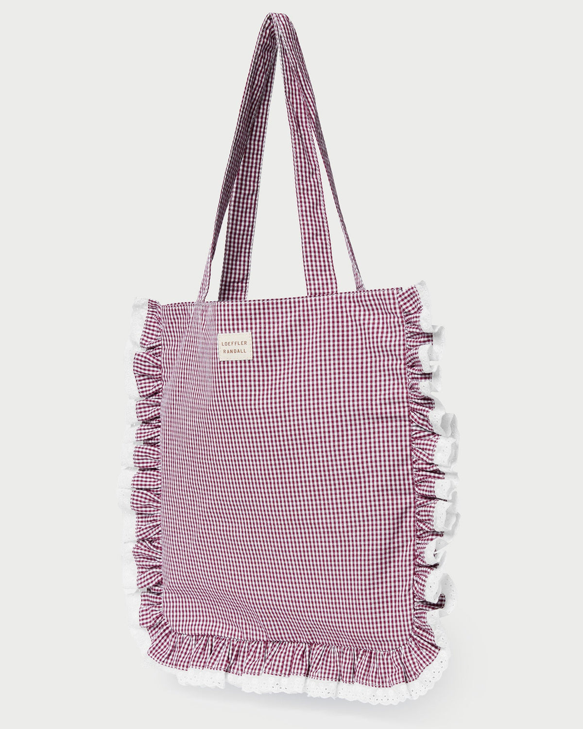 Women Loeffler Randall Justine Maroon Ruffle Tote