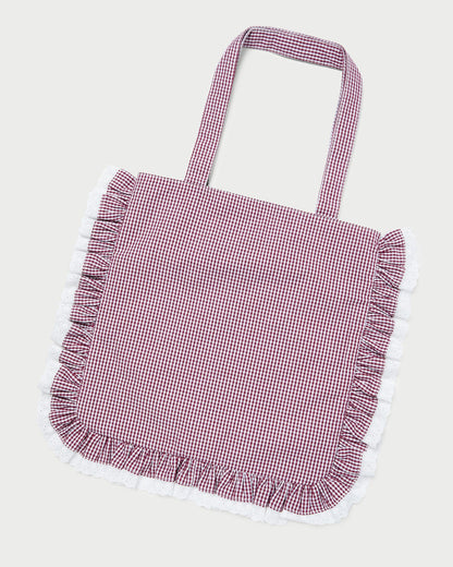 Women Loeffler Randall Justine Maroon Ruffle Tote