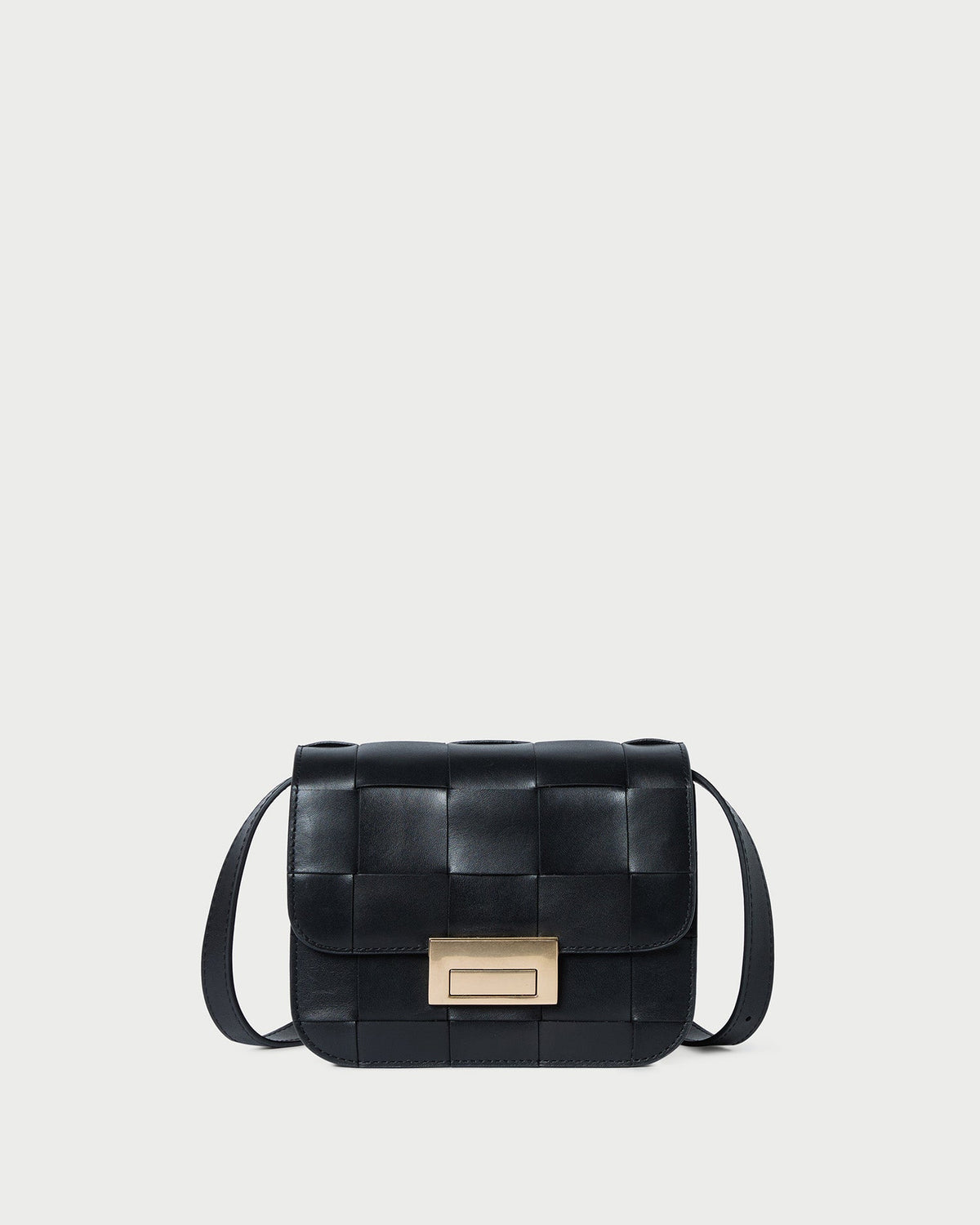 Women Loeffler Randall Desi Black Woven Leather Crossbody