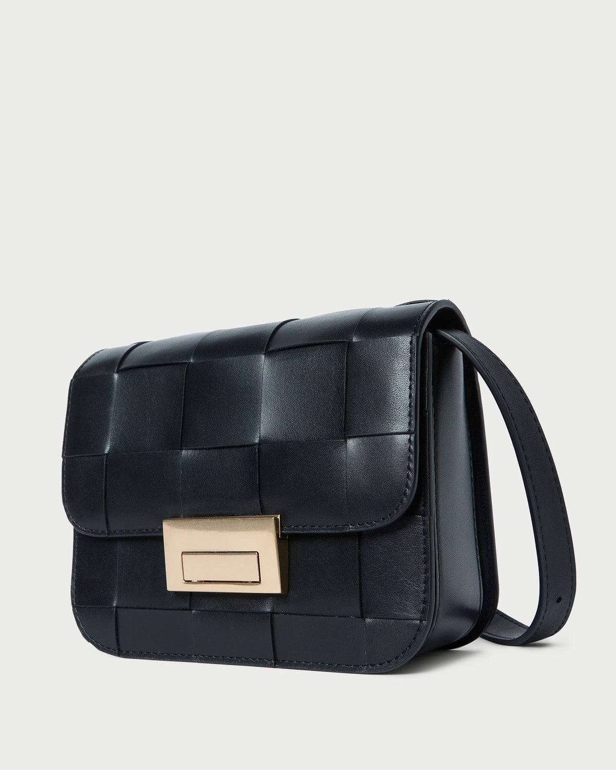 Women Loeffler Randall Desi Black Woven Leather Crossbody