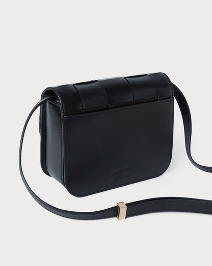 Women Loeffler Randall Desi Black Woven Leather Crossbody