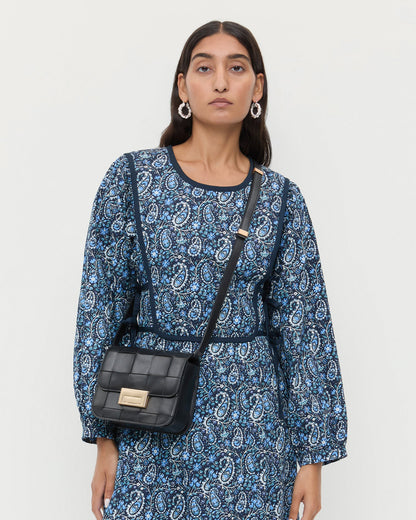Women Loeffler Randall Desi Black Woven Leather Crossbody