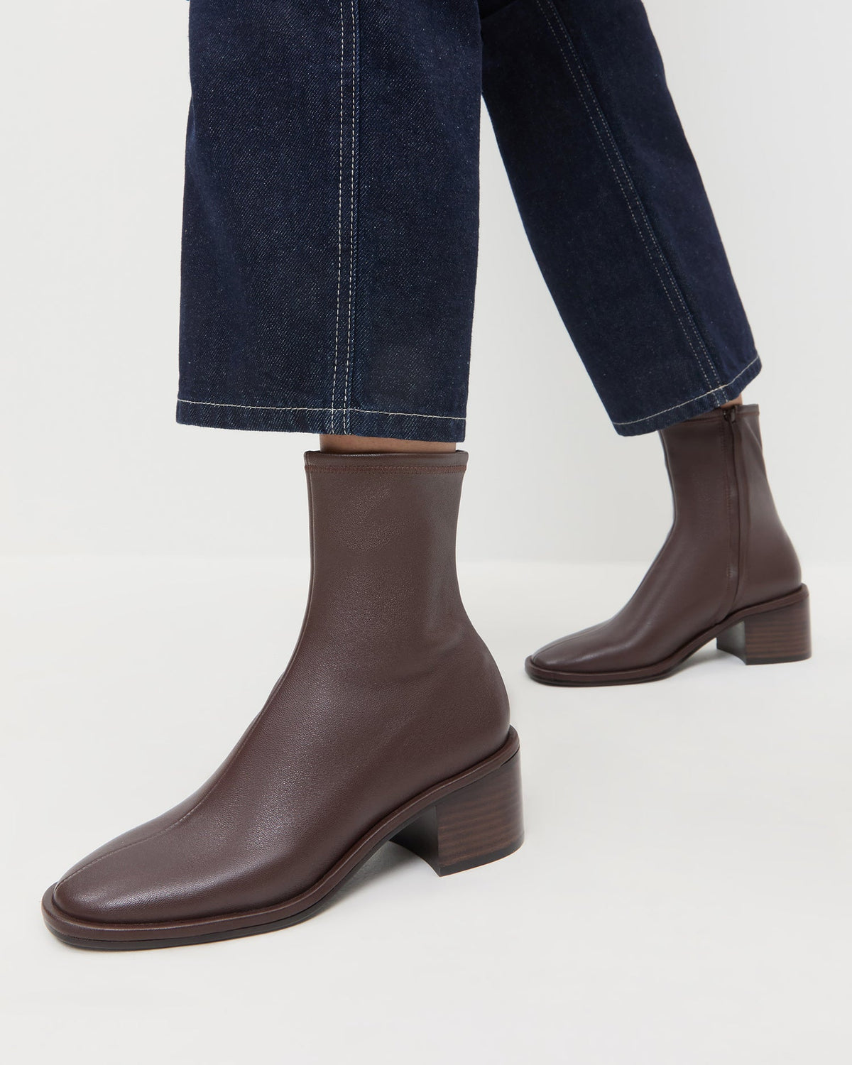 Women Loeffler Randall Roxy Espresso Leather Ankle Bootie