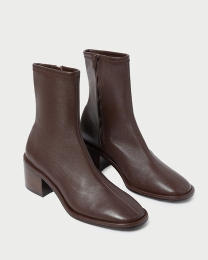 Women Loeffler Randall Roxy Espresso Leather Ankle Bootie
