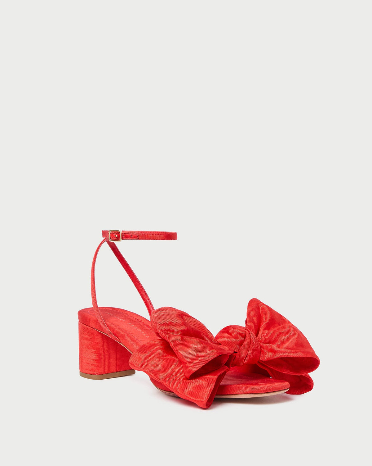 Women Loeffler Randall Carmen Red Moiré Bow Sandal